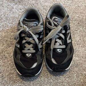 New Balance Kids Black and Gray Athletic Sneakers